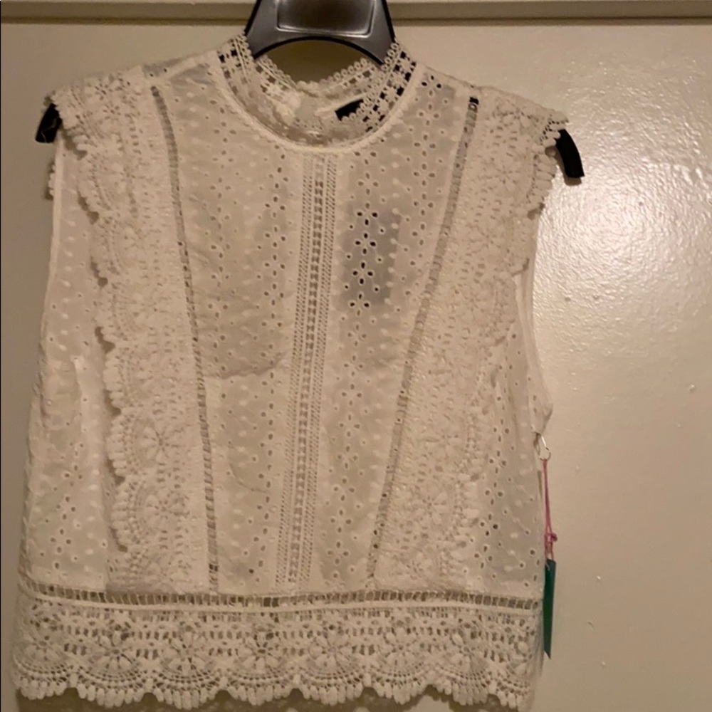 White woven top